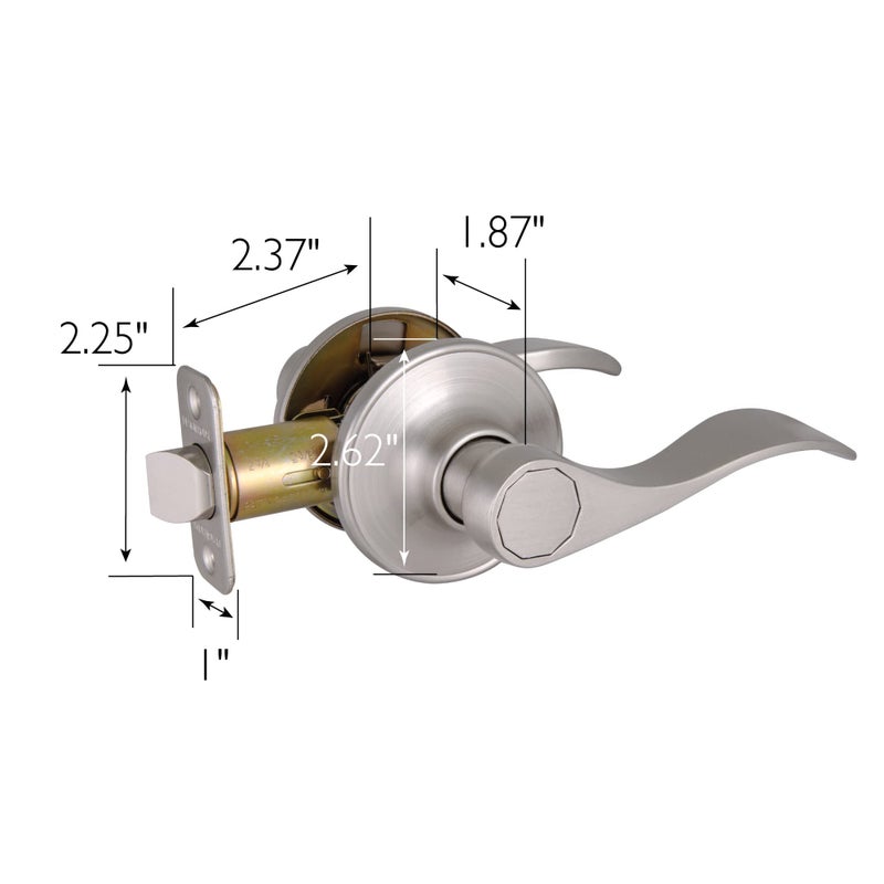 Design House 700484 Springdale Passage Hall and Closet Door Lever Satin Nickel, 1 Count (Pack of 1) - Image 2